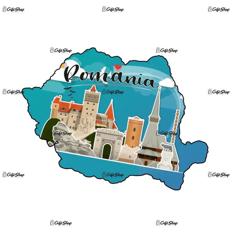 Harta, romania, magnet frigider mgs018